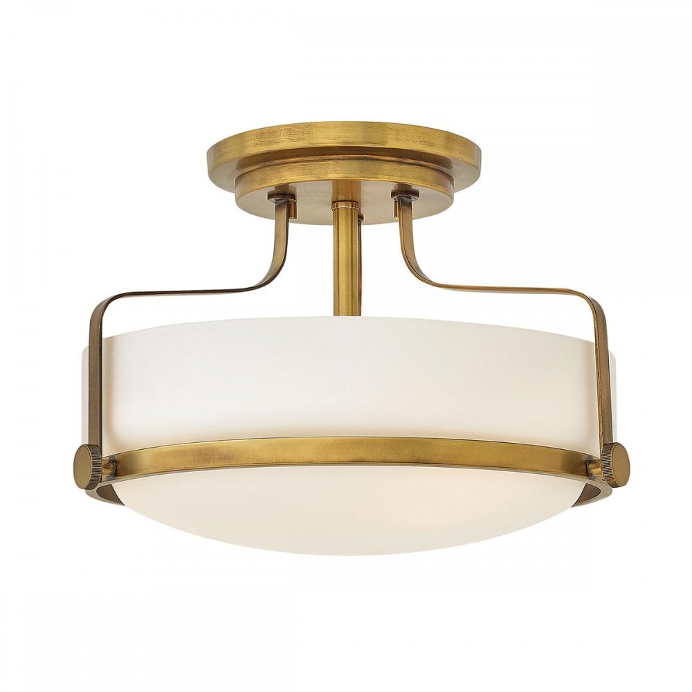 HK-HARPER-SFS-HB Harper 3 Light Ceiling Semi-Flush Heritage Brass (S)
