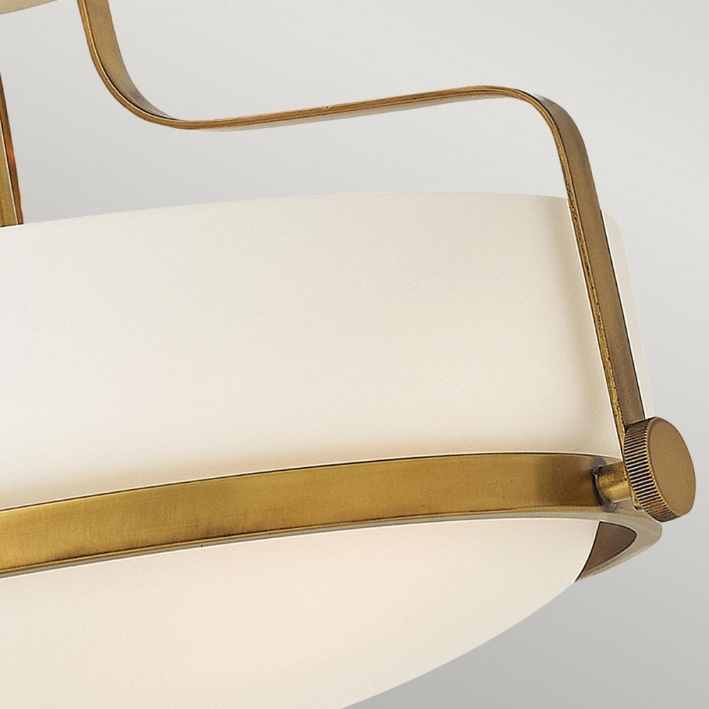 HK-HARPER-SFS-HB Harper 3 Light Ceiling Semi-Flush Heritage Brass (S)