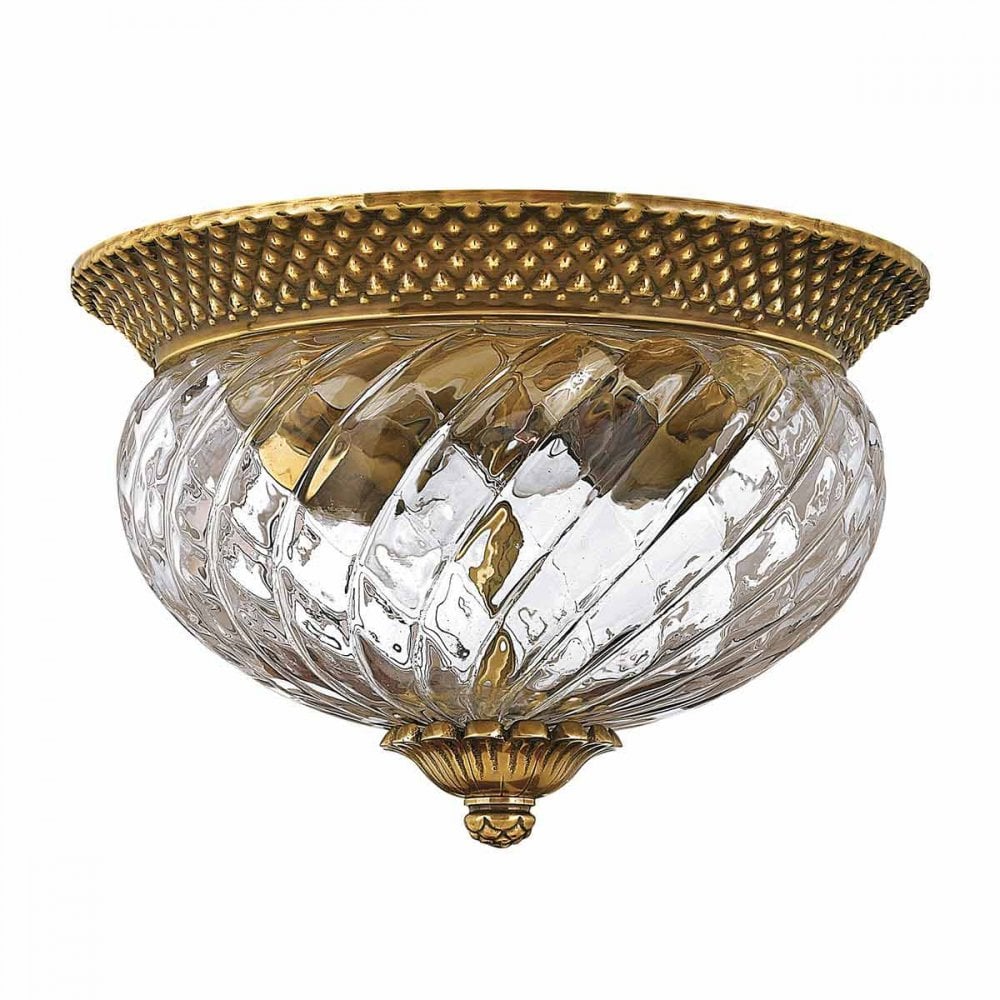 HK-PLANTATION-FS-BB Plantation 2 Light Ceiling Flush Burnished Brass