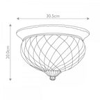 HK-PLANTATION-FS-BB Plantation 2 Light Ceiling Flush Burnished Brass