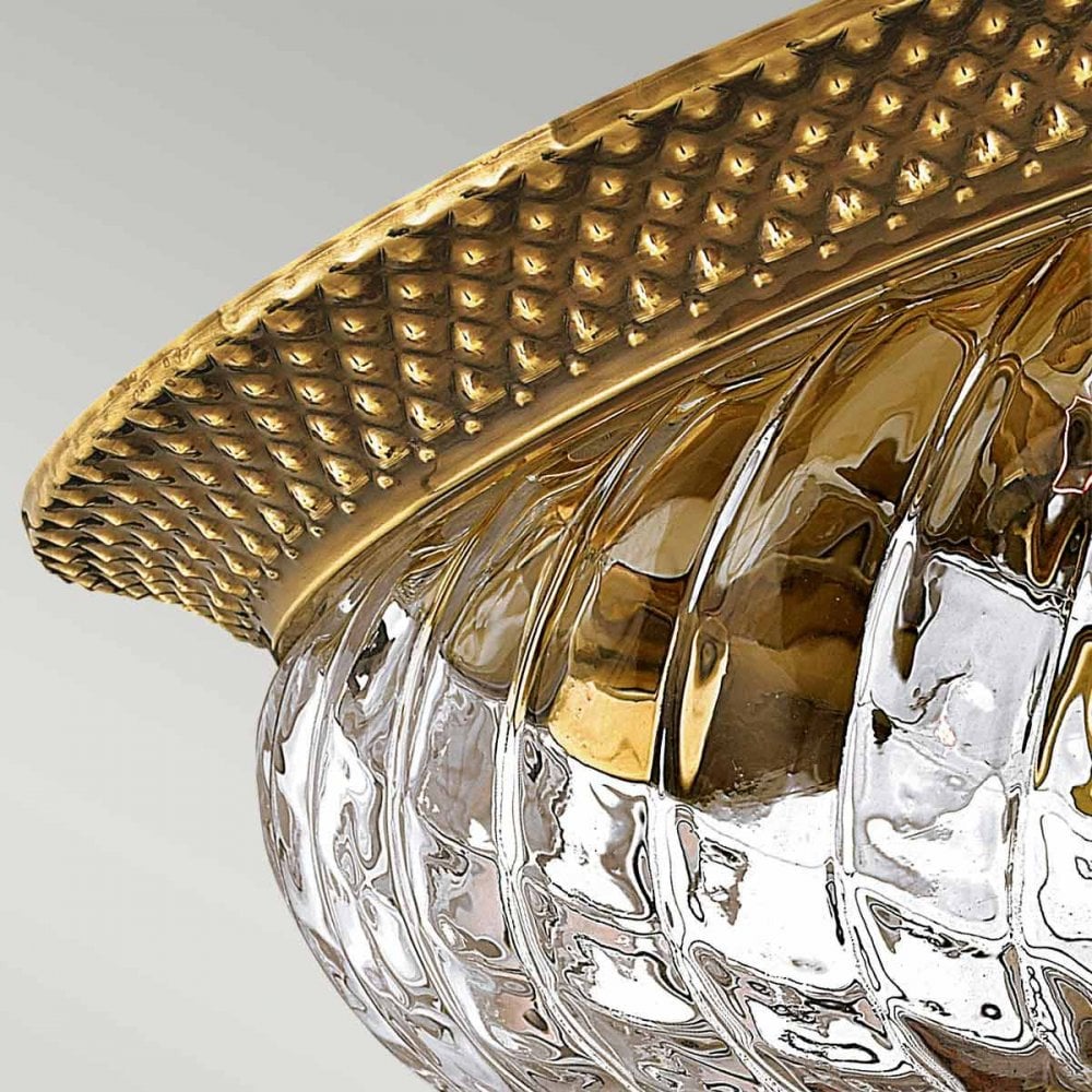 HK-PLANTATION-FS-BB Plantation 2 Light Ceiling Flush Burnished Brass