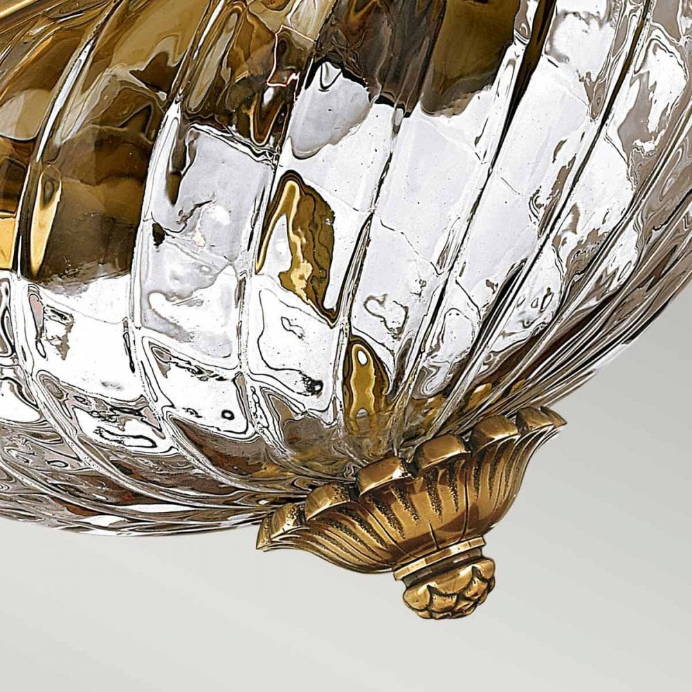 HK-PLANTATION-FS-BB Plantation 2 Light Ceiling Flush Burnished Brass