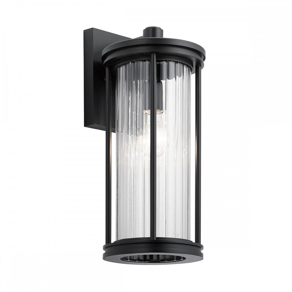 KL-BARRAS2-M-BK Barras 1 Light Outdoor Medium Wall Lantern Black