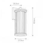 KL-BARRAS2-M-BK Barras 1 Light Outdoor Medium Wall Lantern Black