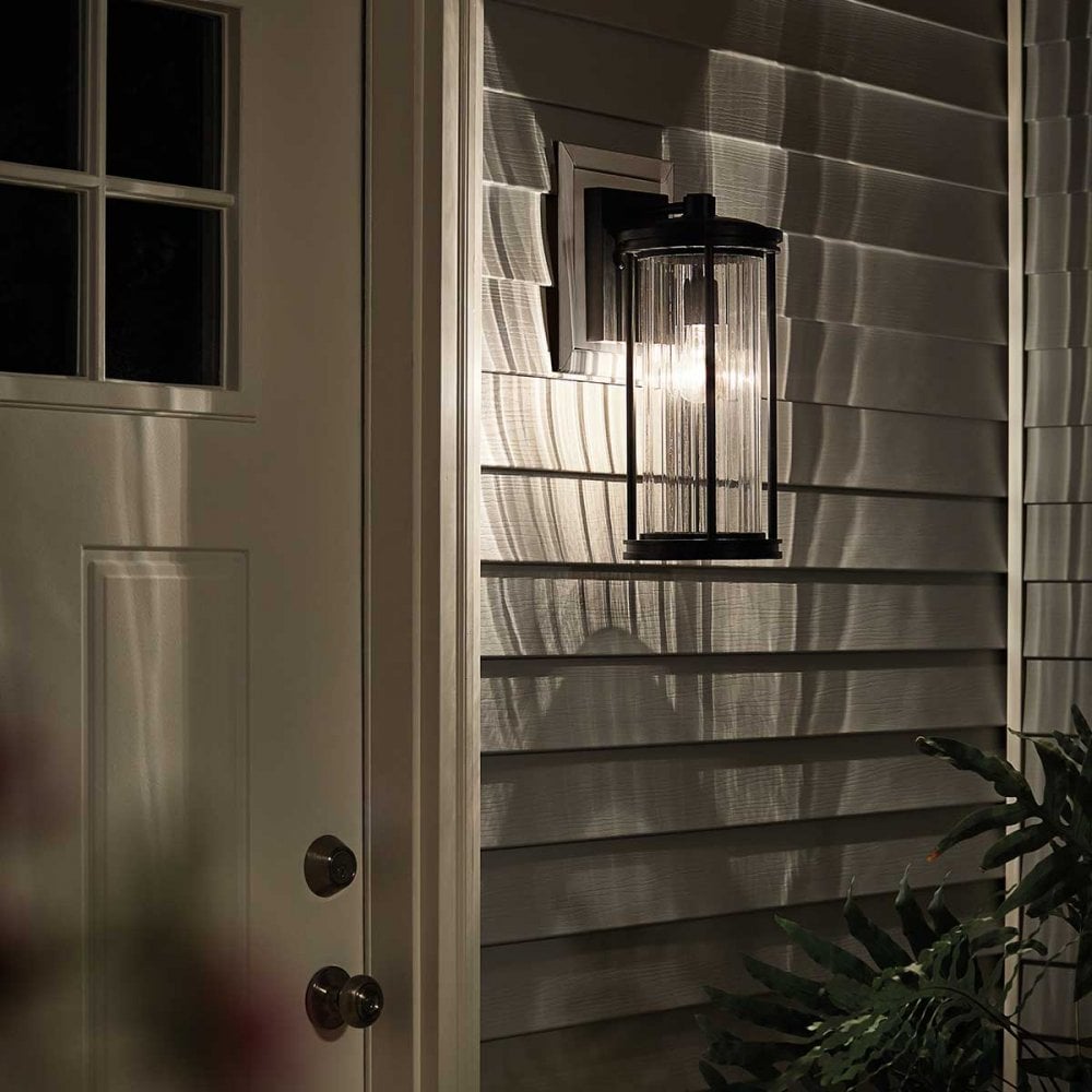 KL-BARRAS2-M-BK Barras 1 Light Outdoor Medium Wall Lantern Black
