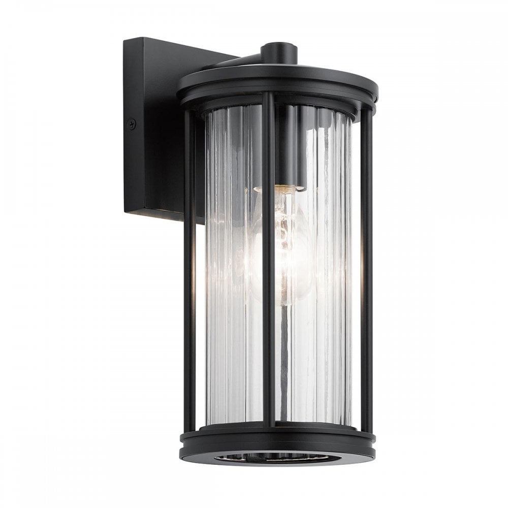 KL-BARRAS2-S-BK Barras 1 Light Outdoor Small Wall Lantern Black