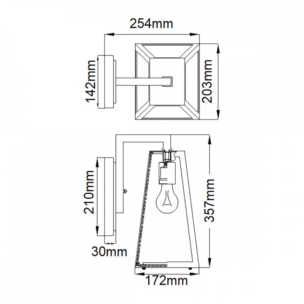 KL-DELISON-M-RZ Delison 1 Light Outdoor Medium Wall Lantern Rubbed Bronze