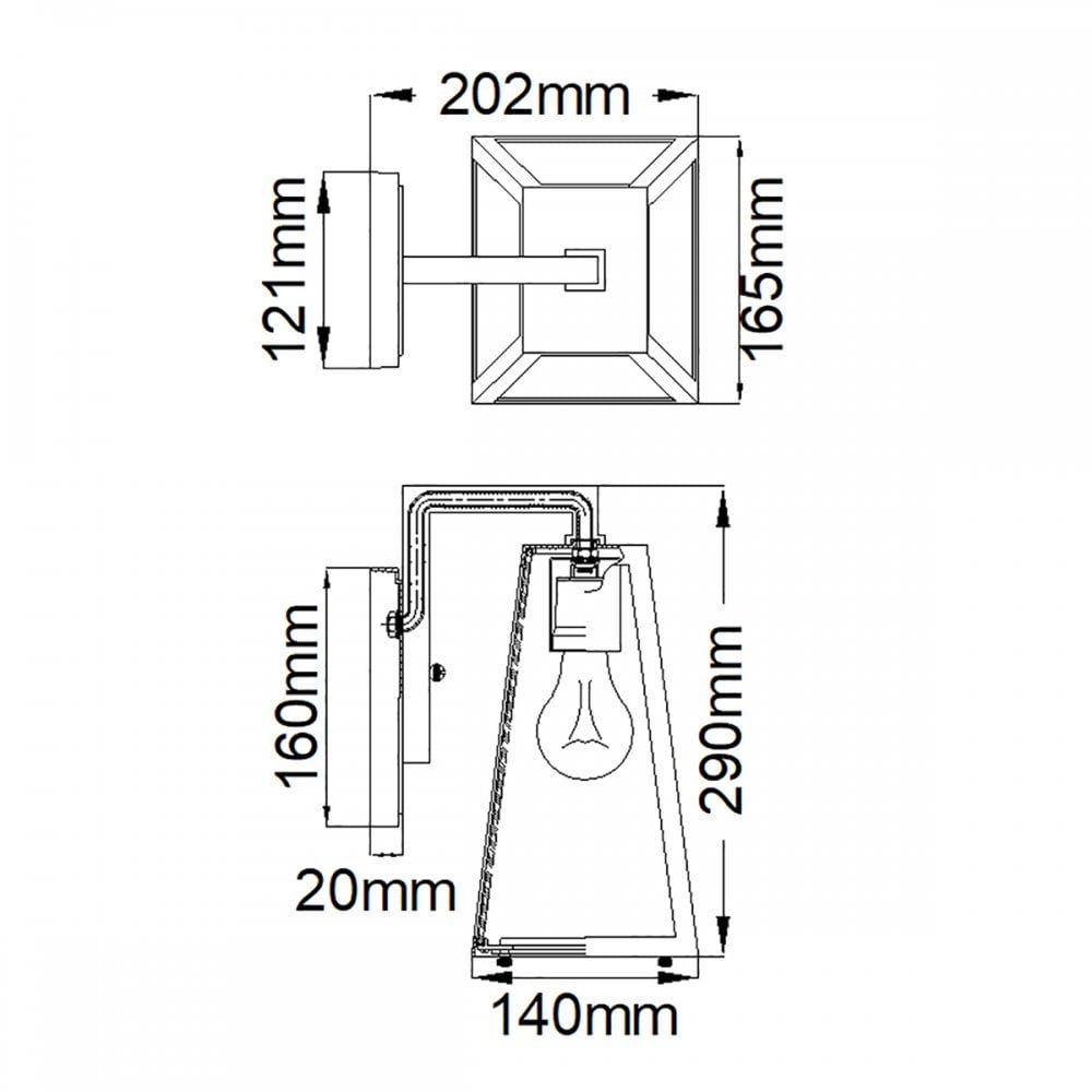 KL-DELISON-S-RZ Delison 1 Light Outdoor Small Wall Lantern Rubbed Bronze