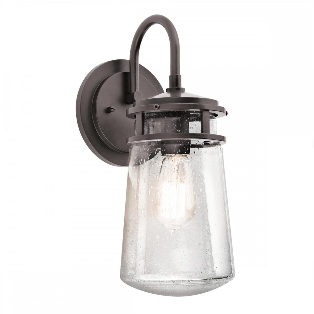KL-LYNDON2-M-AZ Lyndon 1 Light Outdoor Medium Wall Lantern Architectural Bronze