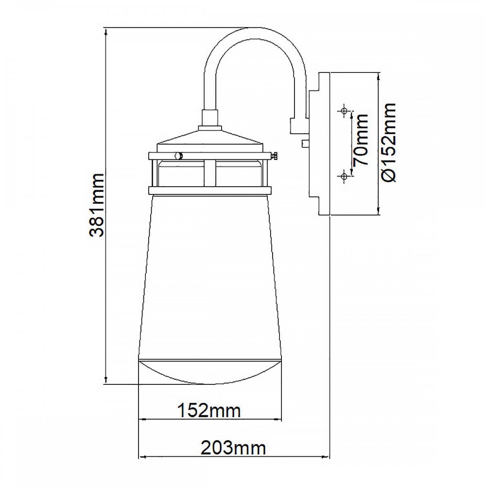 KL-LYNDON2-M-AZ Lyndon 1 Light Outdoor Medium Wall Lantern Architectural Bronze