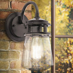 KL-LYNDON2-M-AZ Lyndon 1 Light Outdoor Medium Wall Lantern Architectural Bronze