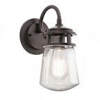 KL-LYNDON2-S-AZ Lyndon 1 Light Outdoor Small Wall Lantern Architectural Bronze (S)