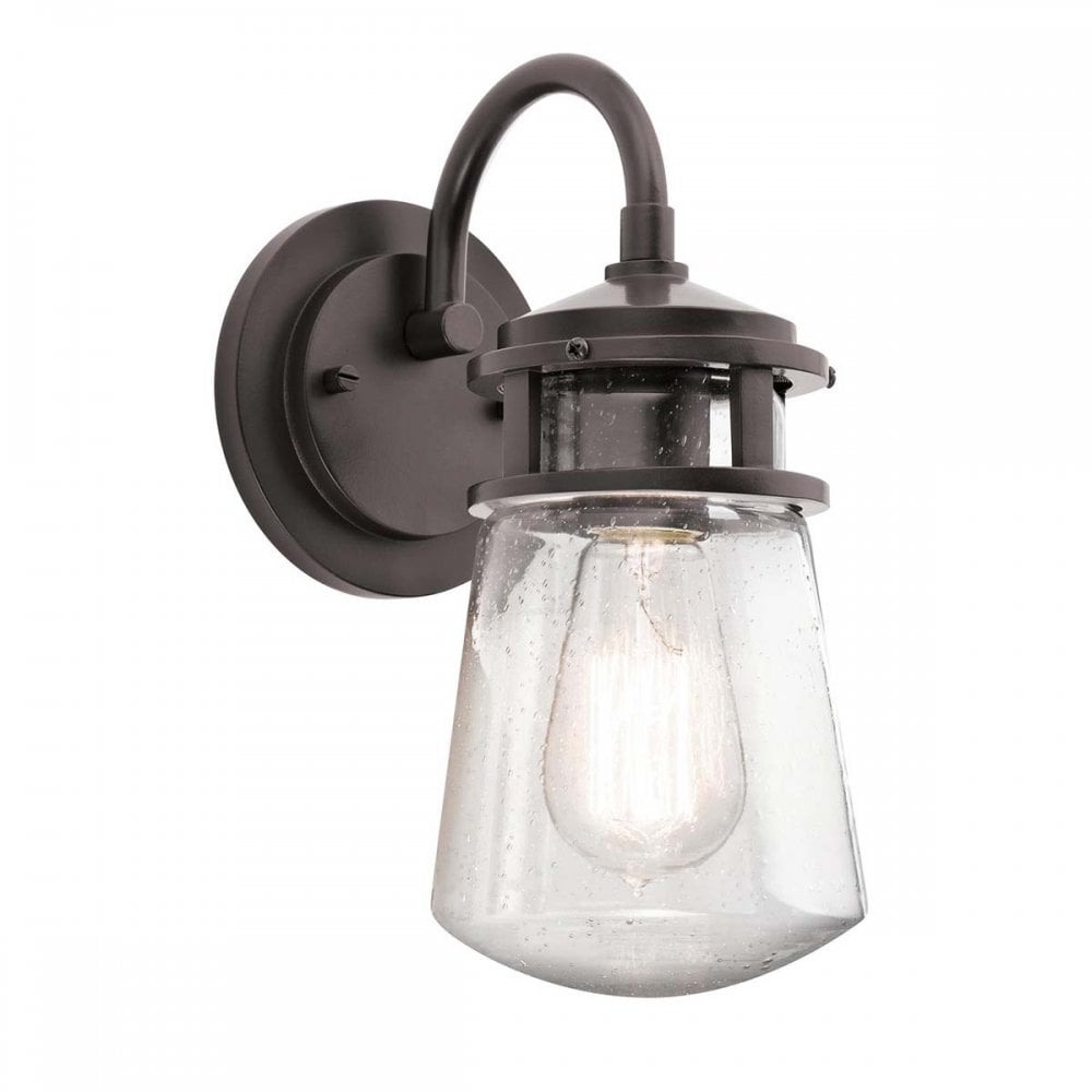 KL-LYNDON2-S-AZ Lyndon 1 Light Outdoor Small Wall Lantern Architectural Bronze