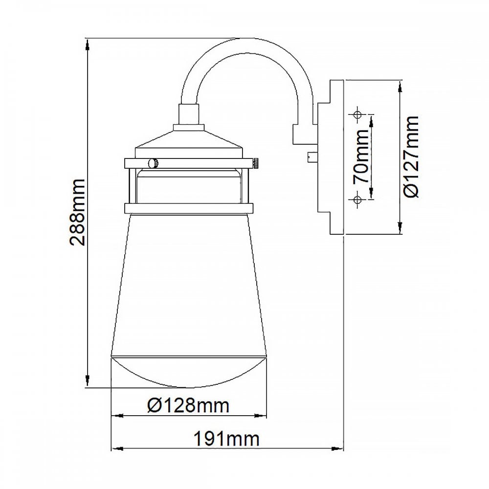 KL-LYNDON2-S-AZ Lyndon 1 Light Outdoor Small Wall Lantern Architectural Bronze