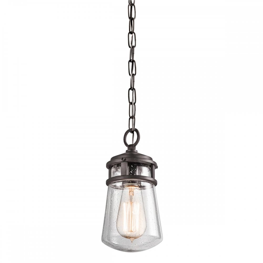 KL-LYNDON8-S-AZ Lyndon 1 Light Outdoor Small Chain Lantern Architectural Bronze