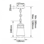 KL-LYNDON8-S-AZ Lyndon 1 Light Outdoor Small Chain Lantern Architectural Bronze