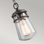 KL-LYNDON8-S-AZ Lyndon 1 Light Outdoor Small Chain Lantern Architectural Bronze