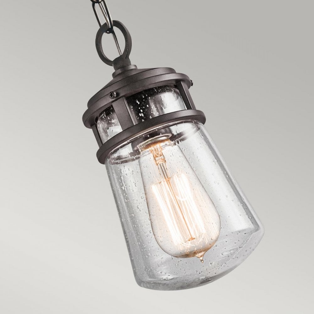 KL-LYNDON8-S-AZ Lyndon 1 Light Outdoor Small Chain Lantern Architectural Bronze