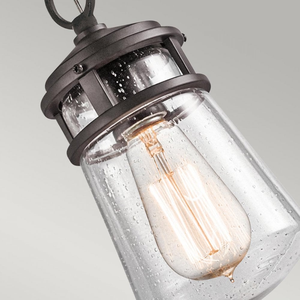 KL-LYNDON8-S-AZ Lyndon 1 Light Outdoor Small Chain Lantern Architectural Bronze