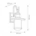 KL-RIVERWOOD2-M Riverwood 1 Light Outdoor Medium Wall Lantern Weathered Zinc