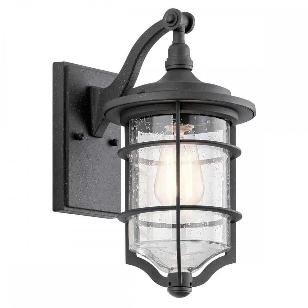 KL-ROYAL-MARINE2-S Royal Marine 1 Light Outdoor Small Wall Lantern Distressed Black