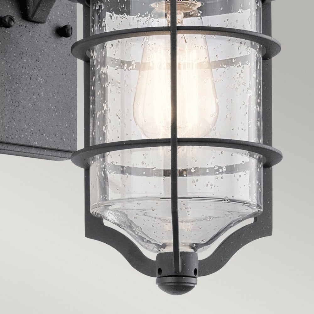 KL-ROYAL-MARINE2-S Royal Marine 1 Light Outdoor Small Wall Lantern Distressed Black