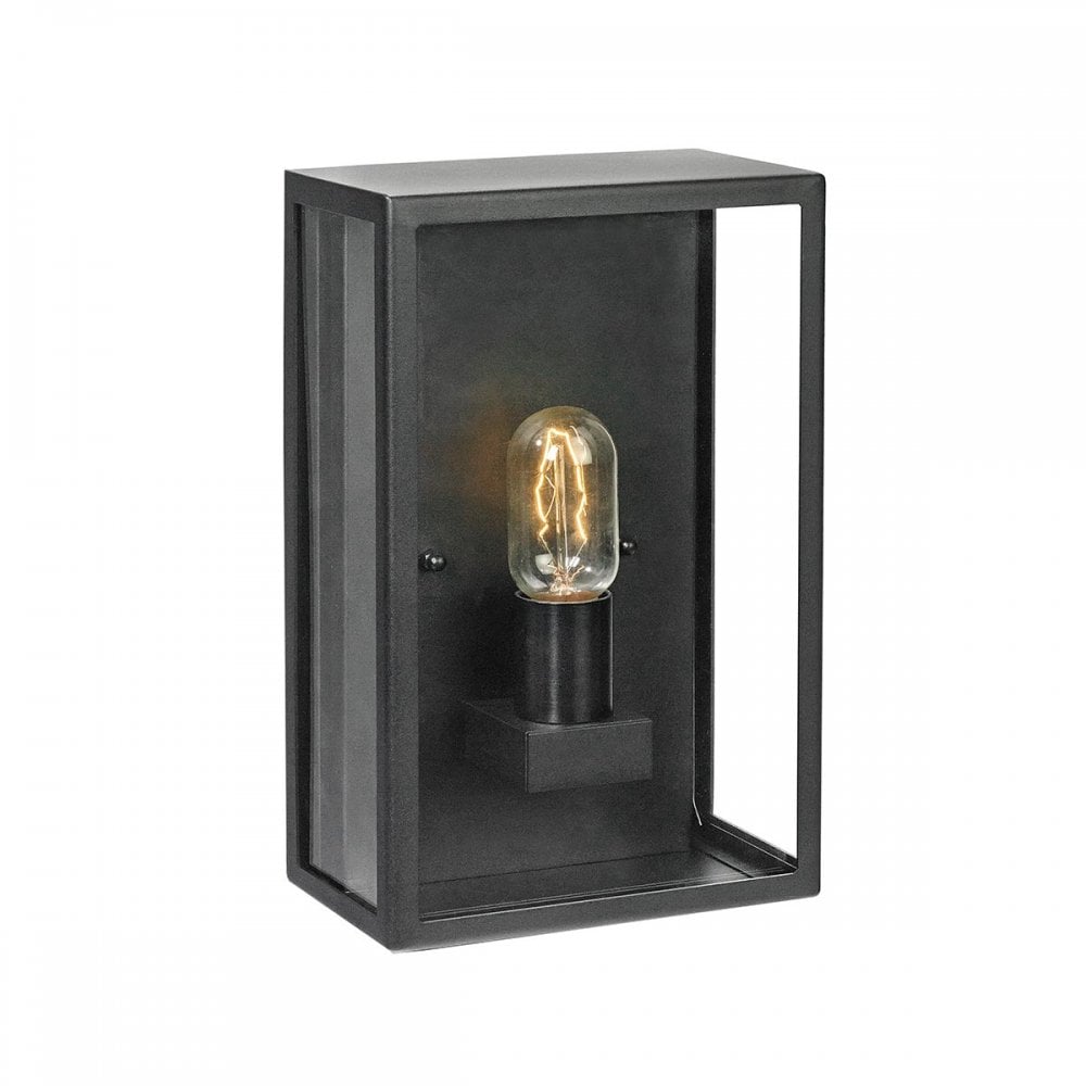 LOFOTEN7-BLK Lofoten 1 Light Outdoor Wall Half Lantern Black
