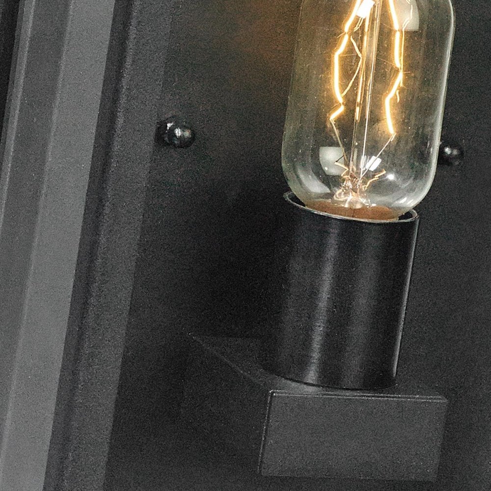 LOFOTEN7-BLK Lofoten 1 Light Outdoor Wall Half Lantern Black