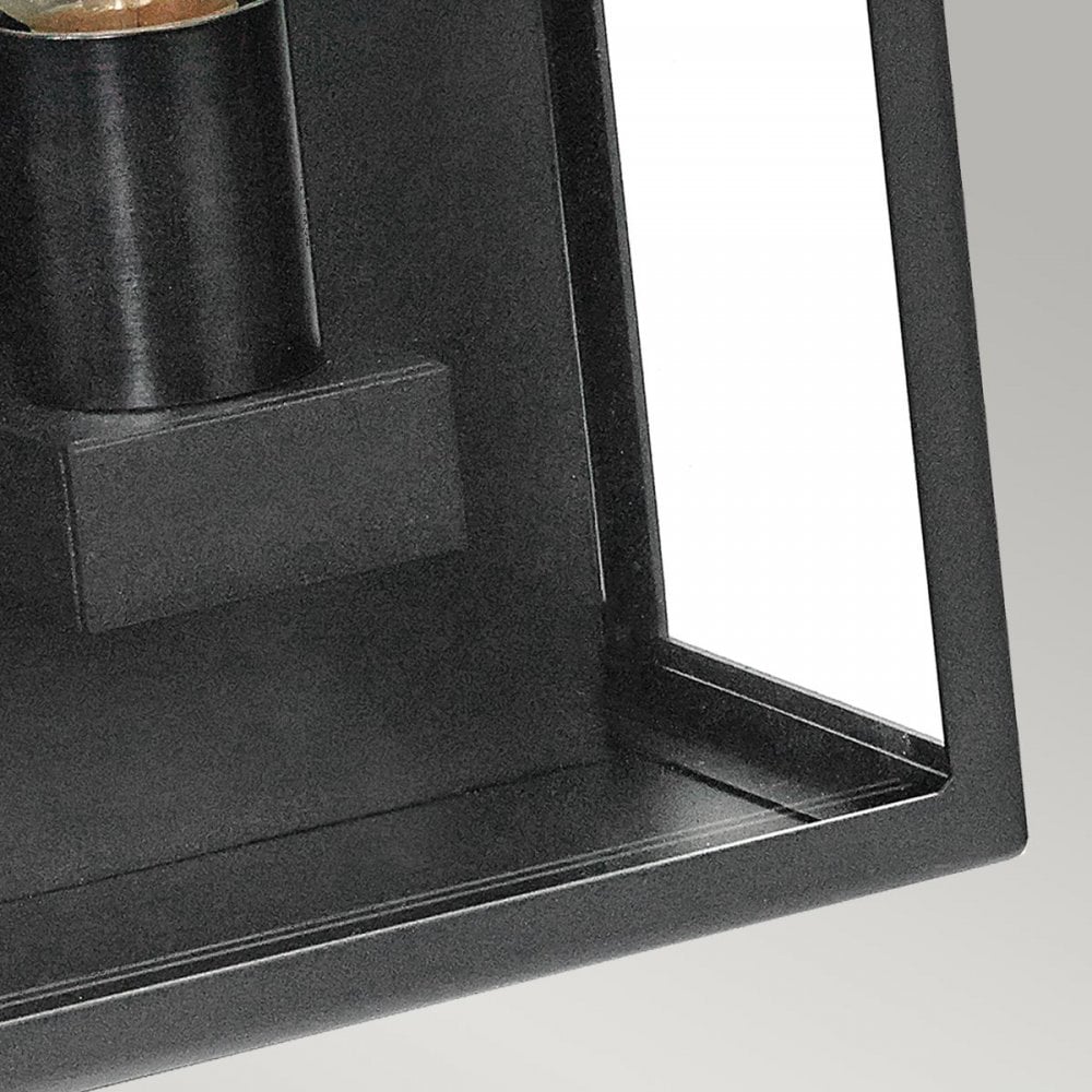LOFOTEN7-BLK Lofoten 1 Light Outdoor Wall Half Lantern Black