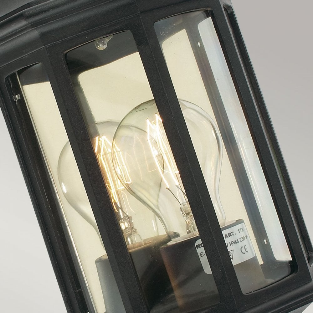 M8-2-MINI-BLACK Malaga Mini 1 Light Outdoor Wall Lantern Black