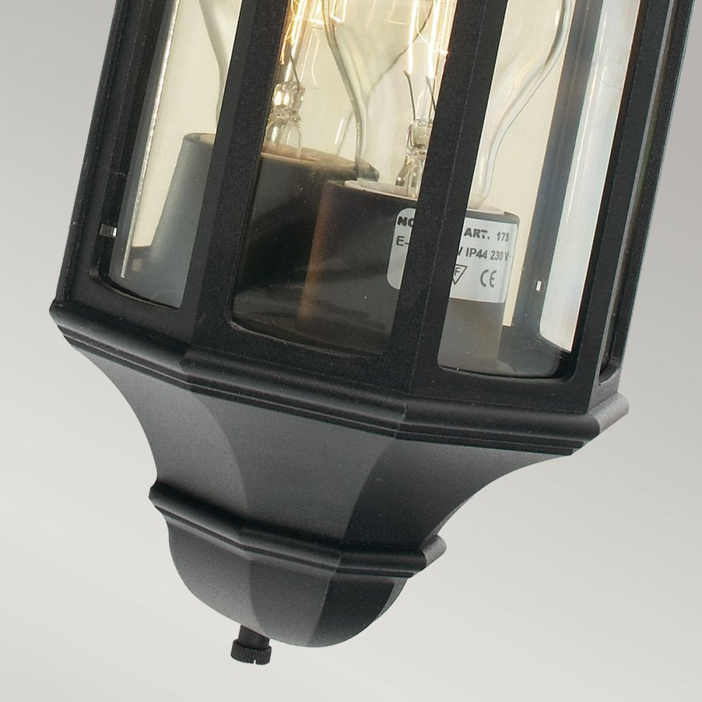 M8-2-MINI-BLACK Malaga Mini 1 Light Outdoor Wall Lantern Black