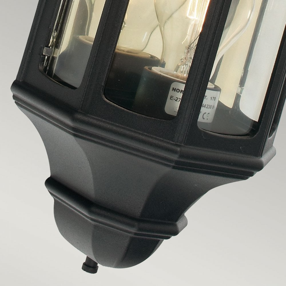 M8-BLACK Malaga 1 Light Outdoor Wall Lantern Black