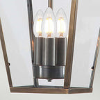 MANSION-HOUSE8-BR Mansion House 3 Light Outdoor Chain Lantern Aged Brass