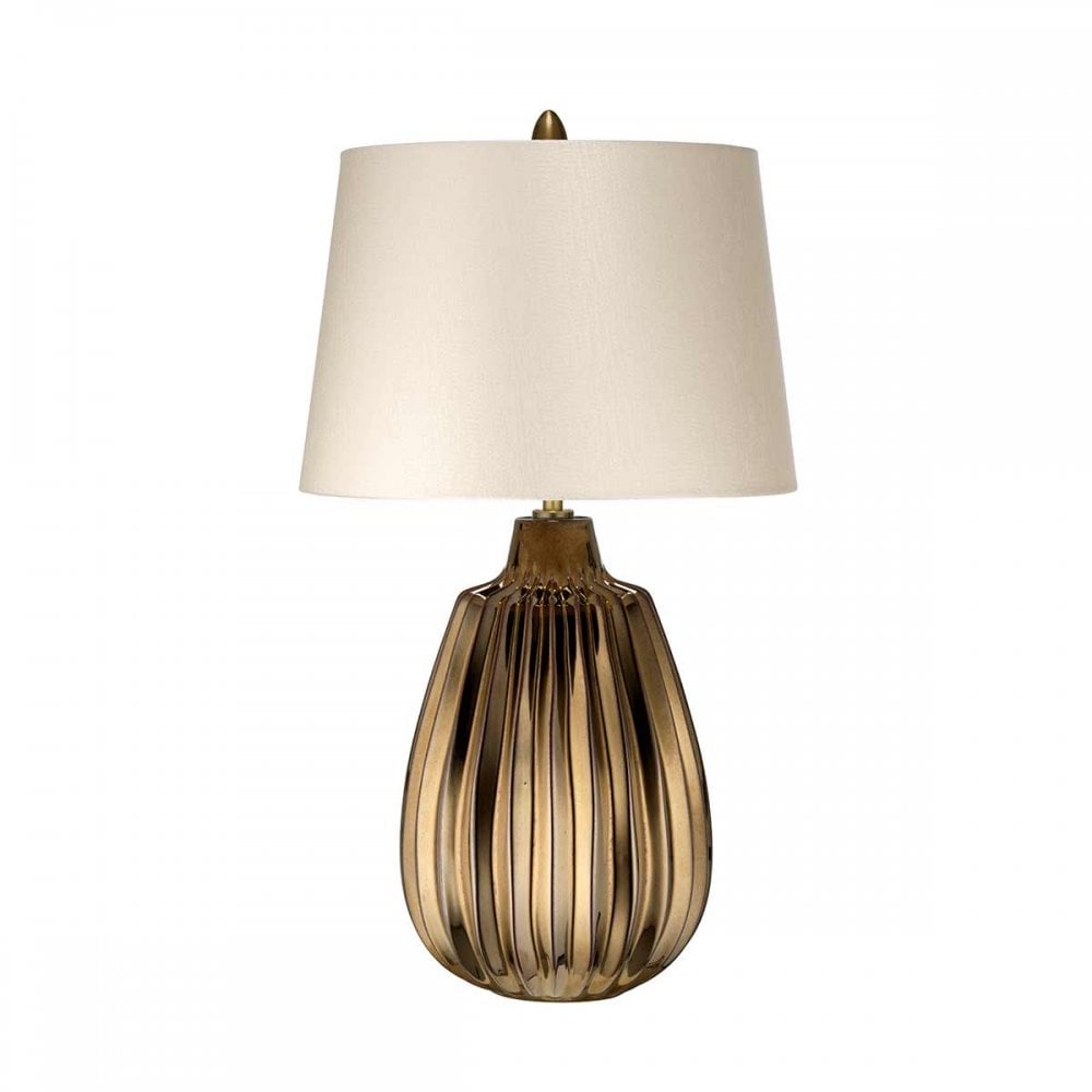 NEWHAM-TL-S Newham 1 Light Table Lamp Bronze Ceramic / Pearl shade