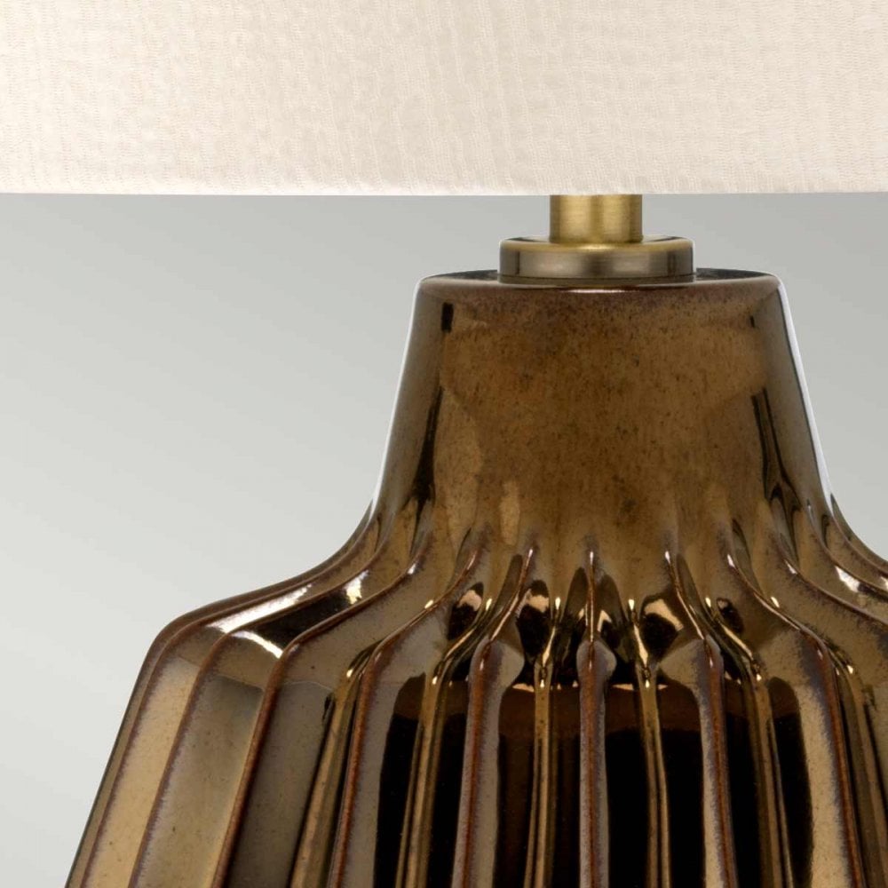 NEWHAM-TL-S Newham 1 Light Table Lamp Bronze Ceramic / Pearl shade