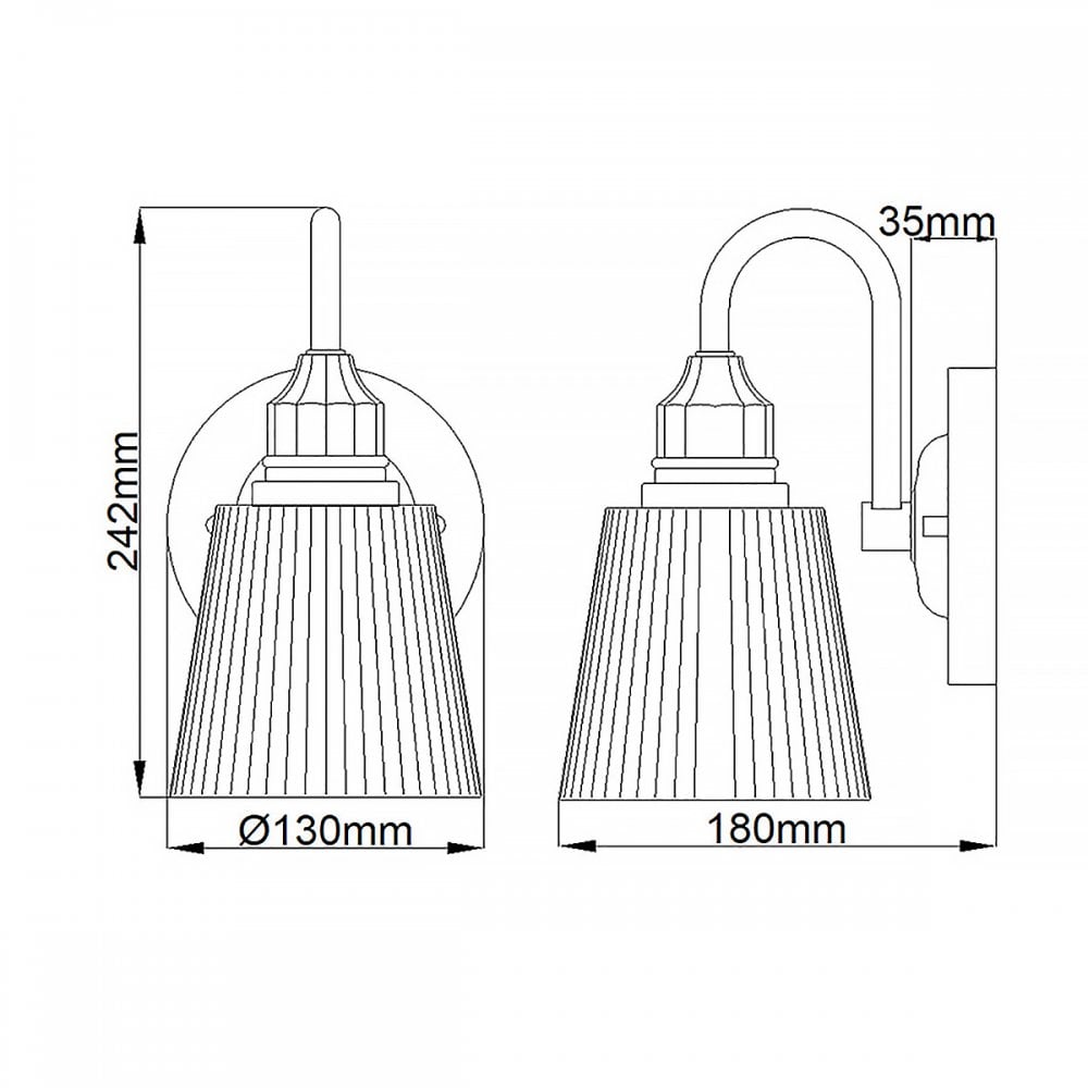 QN-ADDISON1-BATH Addison 1 Light Bathroom Wall Light Polished Chrome
