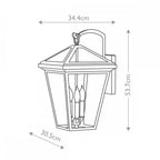 QN-ALFORD-PLACE2-L-MB Alford Place 3 Light Outdoor Large Wall Lantern Museum Black (S)