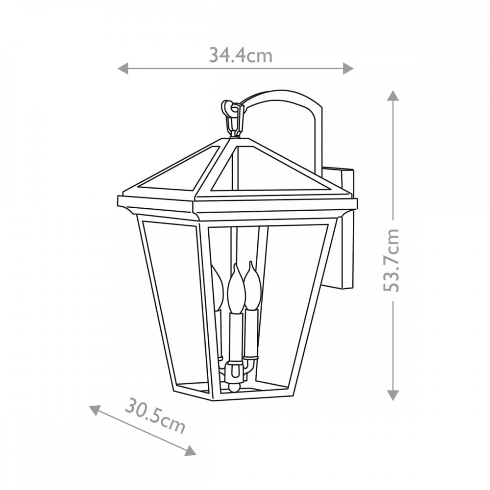 QN-ALFORD-PLACE2-L-MB Alford Place 3 Light Outdoor Large Wall Lantern Museum Black (S)