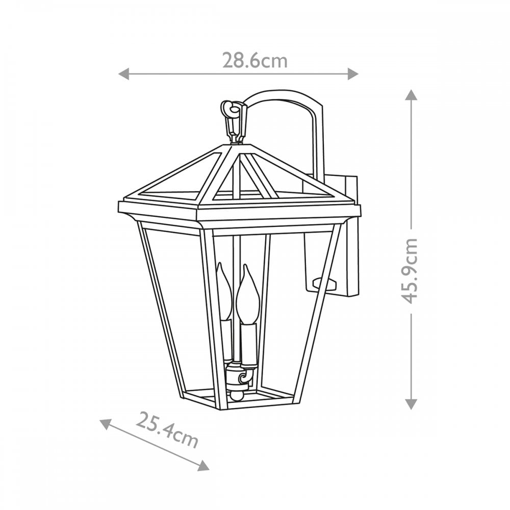 QN-ALFORD-PLACE2-M-MB Alford Place 2 Light Outdoor Medium Wall Lantern Museum Black