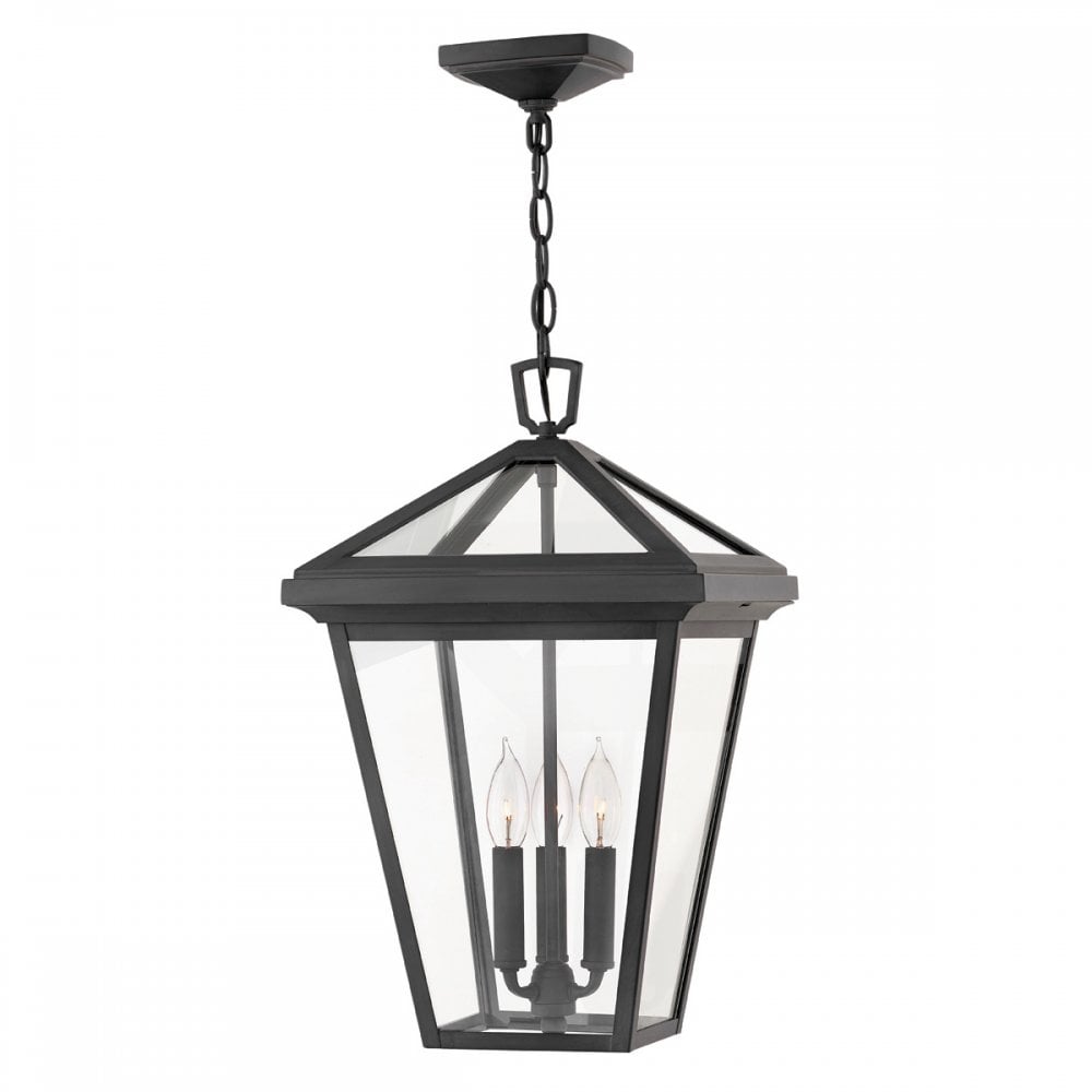 QN-ALFORD-PLACE8-L-MB Alford Place 3 Light Outdoor Large Chain Lantern Museum Black