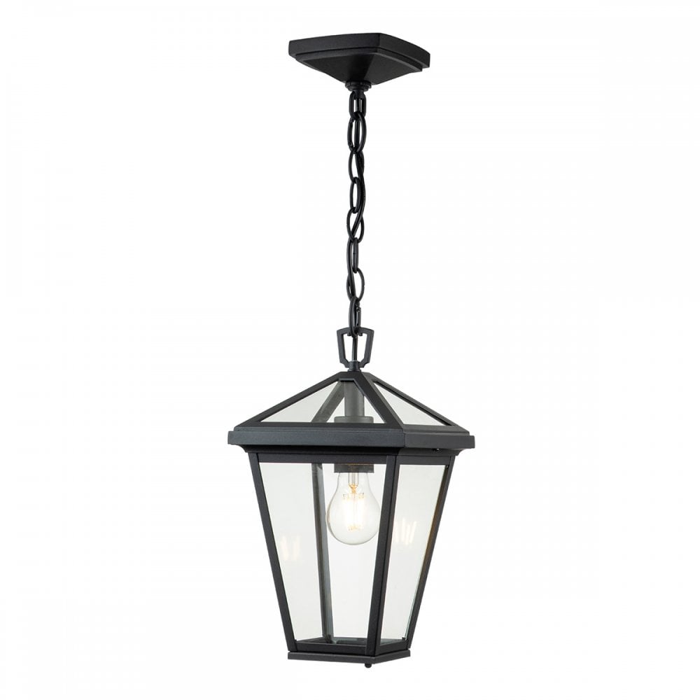 QN-ALFORD-PLACE8-S-MB Alford Place 1 Light Outdoor Small Chain Lantern Museum Black