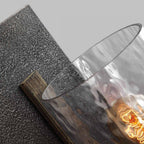 QN-ANGELO1 Angelo 1 Light Wall Light Distressed Weathered Oak & Slate Grey Metal
