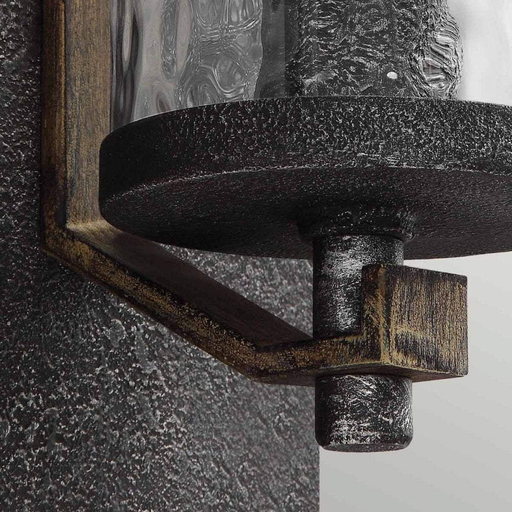 QN-ANGELO1 Angelo 1 Light Wall Light Distressed Weathered Oak & Slate Grey Metal