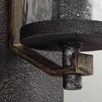 QN-ANGELO1 Angelo 1 Light Wall Light Distressed Weathered Oak & Slate Grey Metal