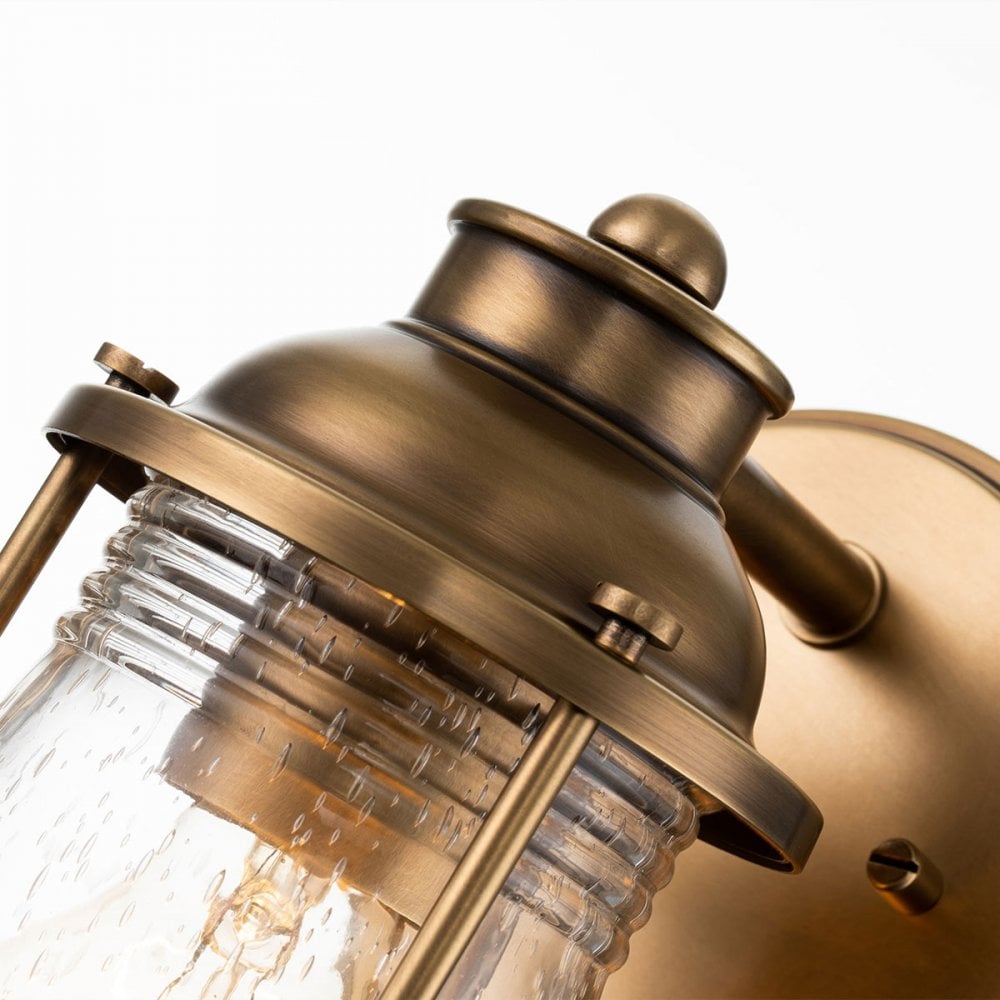 QN-ASHLANDBAY1-NBR-BATH Ashland Bay 1 Light Bathroom Wall Light Natural Brass (S)