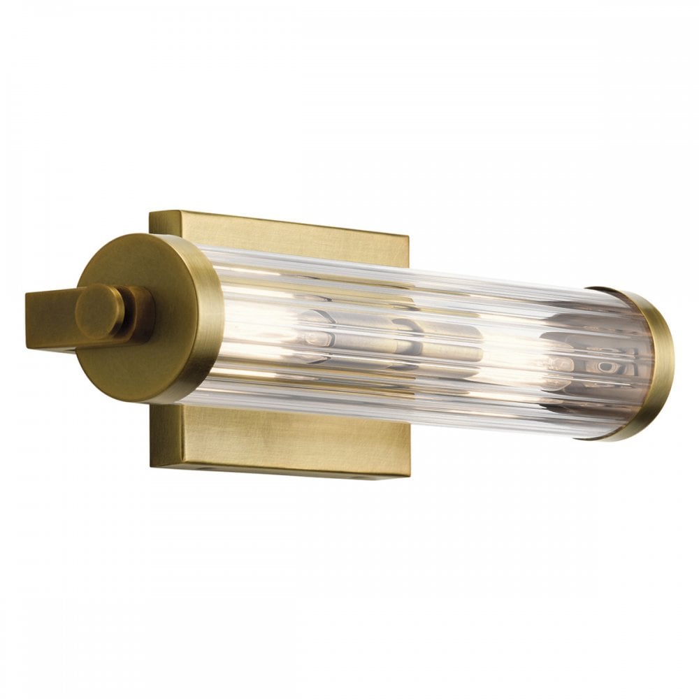 QN-AZORES2-NBR Azores 2 Light Bathroom Wall Light Natural Brass