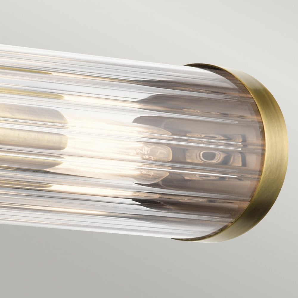 QN-AZORES2-NBR Azores 2 Light Bathroom Wall Light Natural Brass