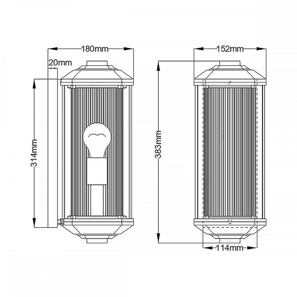 QN-CASTELLE-M-BZ Castelle 1 Light Outdoor Medium Wall Lantern Bronze
