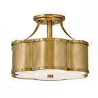 QN-CHANCE-SF-S-HB Chance 2 Light Ceiling Semi-Flush Heritage Brass