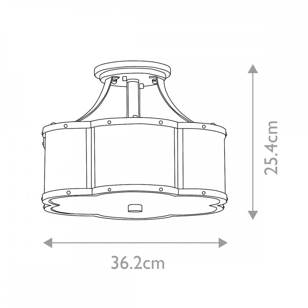 QN-CHANCE-SF-S-HB Chance 2 Light Ceiling Semi-Flush Heritage Brass